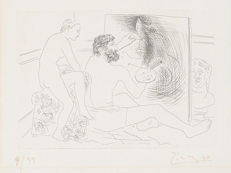 Pablo Picasso, ‘Peintre au travail observé par un modèle nu (B. 89; Ba.130)’, 1927, Print, Etching, Sotheby's