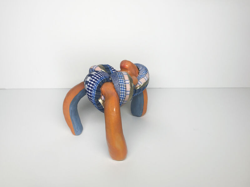 Ak Jansen, ‘Small Ceramic & Fiber Sculpture: 'Louise'’, 2020, Sculpture, Clay, Glaze, Underglaze, Fiber, Ivy Brown Gallery