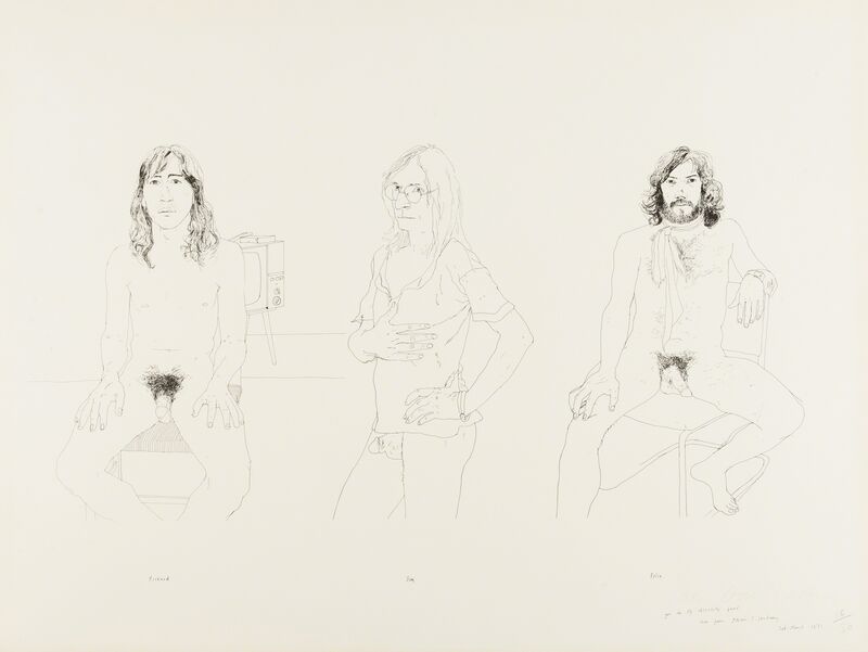 David Hockney, ‘For the Oz Obscenity Fund’, 1971, Print, Offset lithograph, Forum Auctions