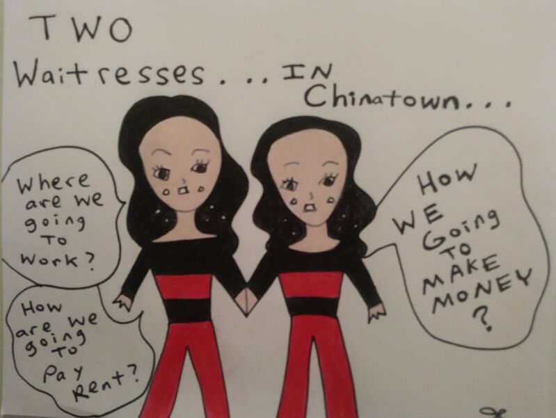 Jenny Chan, ‘Two Waitresses’, 2020, Drawing, Collage or other Work on Paper, Marker on Paper, Fountain House Gallery