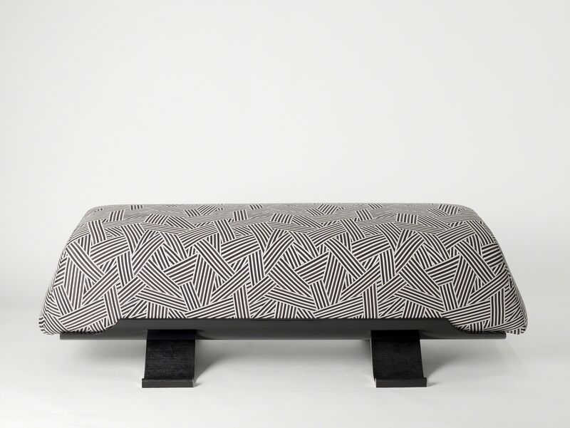 Achille Salvagni, ‘Bench’, 2015, Design/Decorative Art, Black lacquer and patinated bronze base, upholstered in Dedar fabric, Maison Gerard
