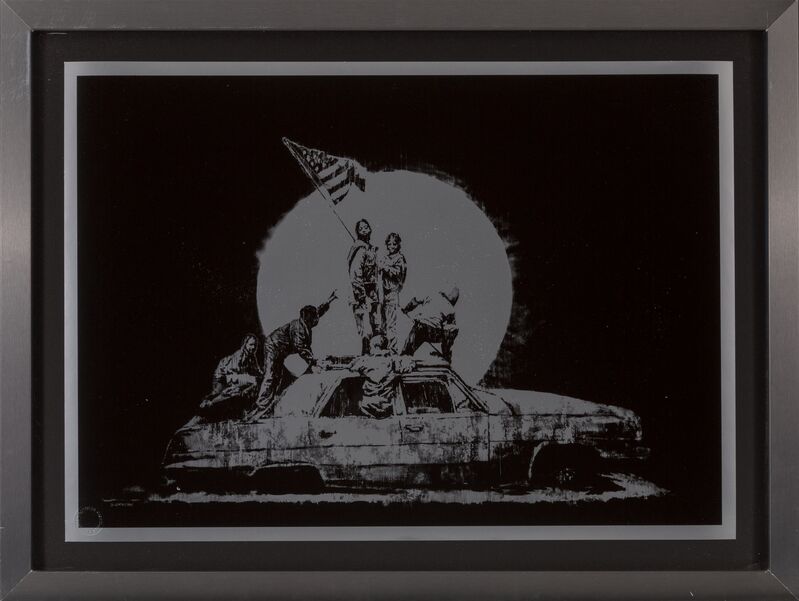 Banksy, ‘Flag (Silver)’, 2006, Print, Screenprint in colors on paper, Heritage Auctions