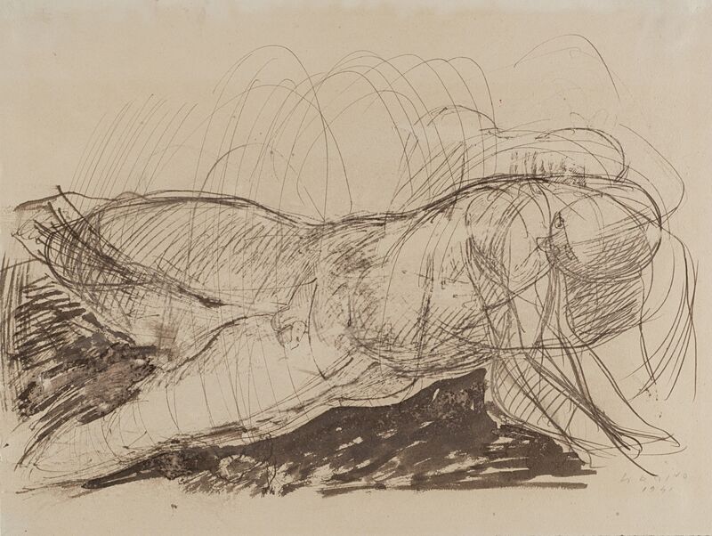 Marino Marini, ‘Nudo maschile’, 1941, Drawing, Collage or other Work on Paper, Ink on paper, Il Ponte
