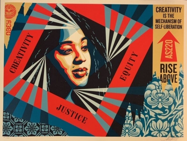 Shepard Fairey, ‘"Creativity Equity Justice"’, 2019, Print, Screen Print on Cream Speckle Tone Paper., New Union Gallery