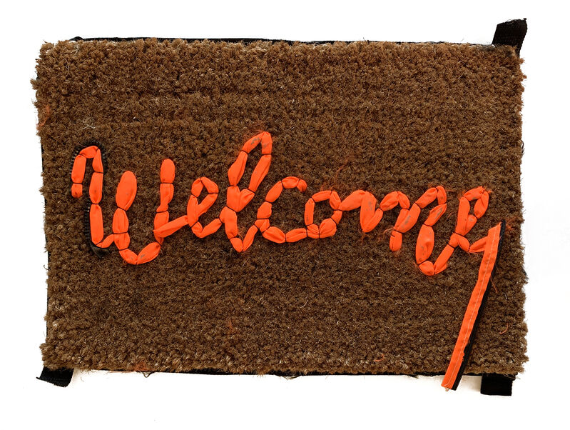 Banksy, ‘Welcome Mat’, 2020, Ephemera or Merchandise, Hand-stitched welcome mat using the fabric from life vests abandoned on the beaches of the Mediterranean, Oliver Clatworthy Gallery Auction