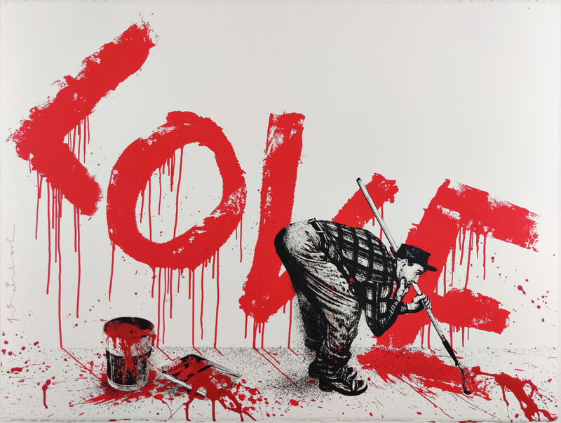 Mr. Brainwash, ‘All You Need Is Love, Red’, 2018, Print, Hand embellished three color screenprint, Artsy x Capsule Auctions