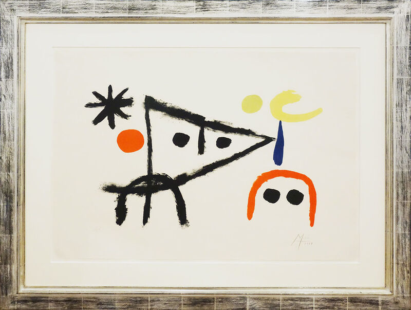 Joan Miró, ‘Le petit chat au clair de la lune - El Gatito - Das Kätzchen’, 1951, Print, Coloured lithograph on pur fils du Marai-paper, Galerie Kellermann