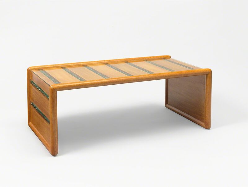 Jean Royère, ‘coffee table’, ca. 1955, Design/Decorative Art, Oak, leather, nails and glass, Galerie Jacques Lacoste