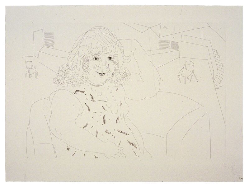 David Hockney, ‘Ann in the Studio’, 1984, Print, 1 color etching, Gemini G.E.L.