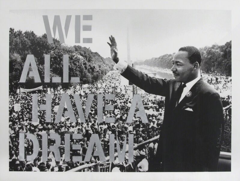 Mr. Brainwash, ‘We All Have a Dream’, 2017, Print, Screenprint on paper with aerosol typography, Julien's Auctions