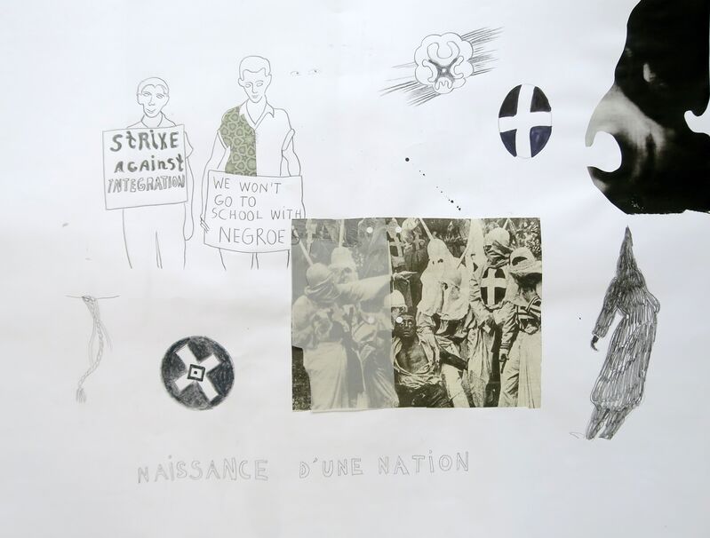 Hélène Delprat, ‘Naissance d'une nation’, 2016-2017, Drawing, Collage or other Work on Paper, Pencil and ink on paper and collage, Galerie Christophe Gaillard