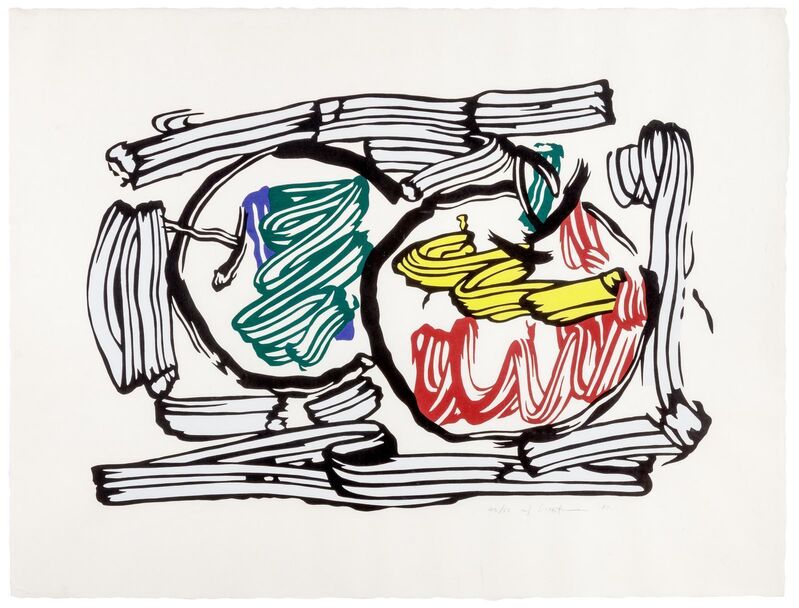 Roy Lichtenstein, ‘Two Apples (from Seven Apple Woodcut Series)’, 1983, Print, Color woodcut, Hindman