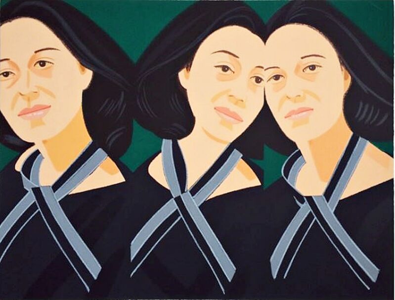 Alex Katz, ‘Grey Ribbon (from Alex and Ada, the 1960s to the 1980s Portfolio)’, 1990, Print, Silkscreen in colors on Arches wove paper. Hand signed and numbered from the limited edition of 150.  Framed., Alpha 137 Gallery Gallery Auction