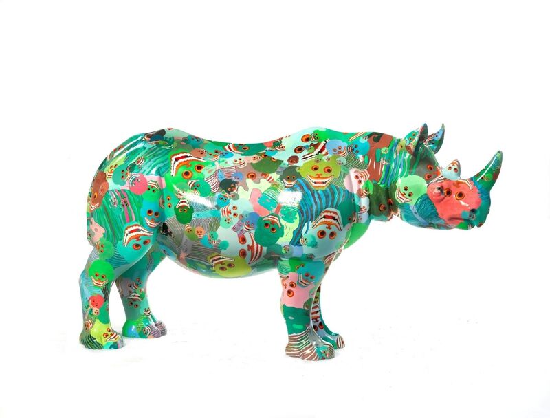 Zhang Huan, ‘The Poppy Rhino’, 2018, Sculpture, Rhino: fibreglass rhino (fire retardant) with internal armature Finish: Acrylic and varnishes, Tusk Benefit Auction