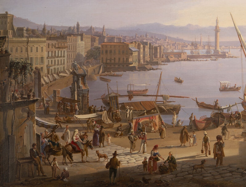 Frans Vervloet, ‘View of Naples with the Lighthouse, and Vesuvius Beyond’, 1830, Painting, Oil on canvas, Robilant + Voena