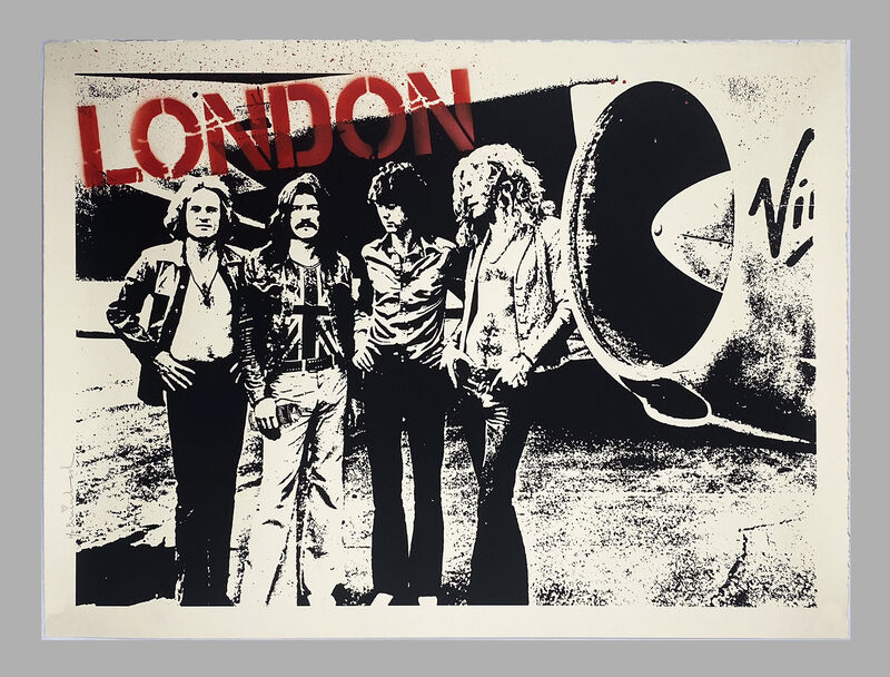 Mr. Brainwash, ‘'Stairway to London' (Led Zeppelin)’, 2009, Print, Hand-finished screen print on hand torn, 100% cotton 300gsm cream archival art paper with deckled edges., Signari Gallery