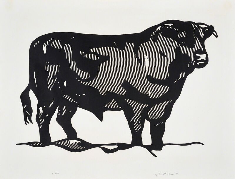 Roy Lichtenstein, ‘Bull I from Bull Profile Series’, 1973, Print, Line-cut, on Arjomari paper, with wide margins., Phillips