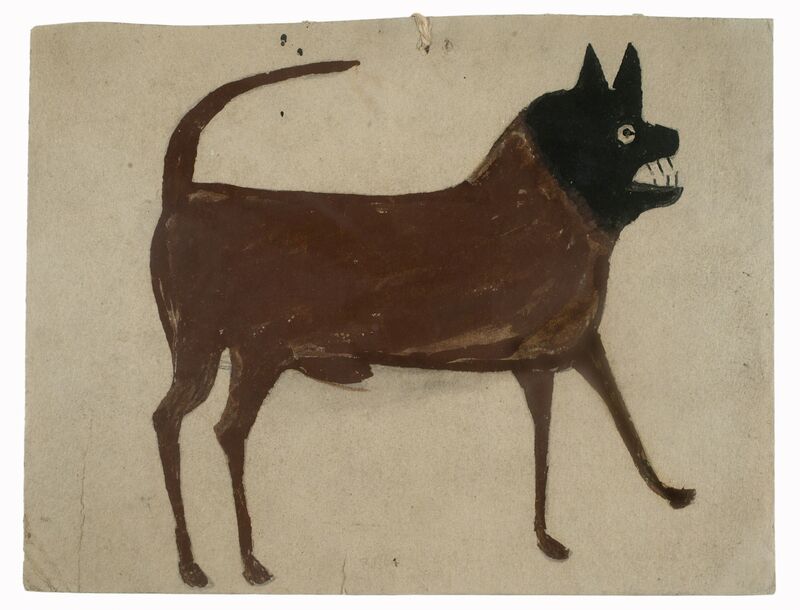 Bill Traylor, ‘Dog with Black Head’, 1939-1942, Mixed Media, Poster paint on cardboard, Ricco/Maresca Gallery