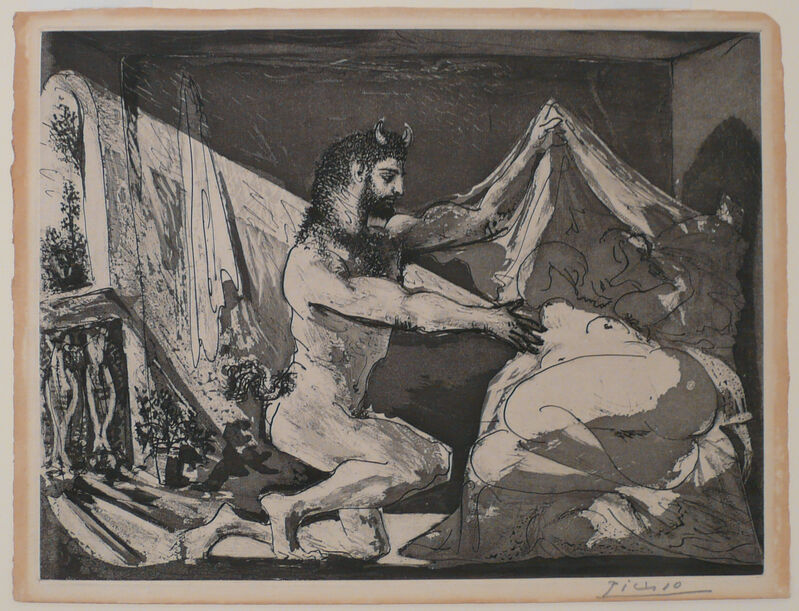 Pablo Picasso, ‘Faune dévoilant une Dormeuse (Jupiter et Antiope, d'après Rembrandt) (S.V. 27)’, 1936, Print, Sugarlift Aquatint, John Szoke