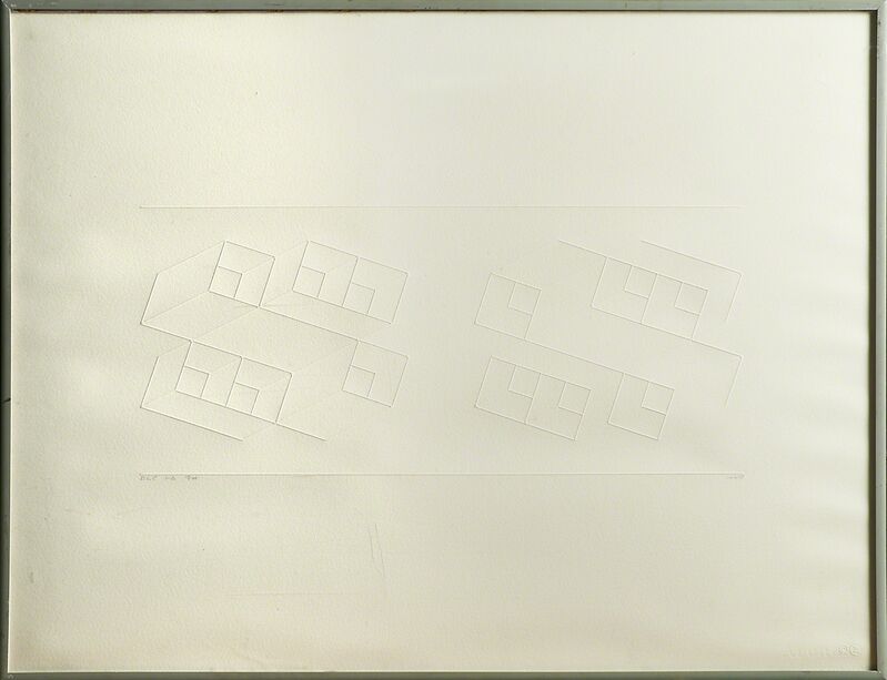 Josef Albers, ‘Embossed Linear Construction (ELC) 1-A and 1-B’, 1969, Print, Two inkless embossed prints on Arches watercolor paper (framed separately), Rago/Wright/LAMA