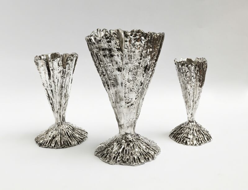 Michele Oka Doner, ‘Vases - Small, Medium, Large’, 2000, Design/Decorative Art, Cast Steling Silver, David Gill Gallery