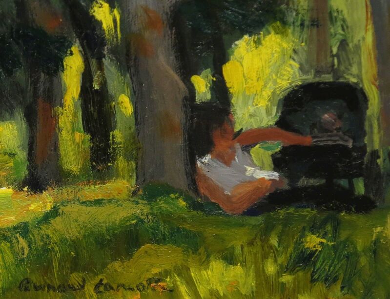 Bernard Lamotte, ‘Woman Attending Her Baby in a Park’, 20th Century, Painting, Oil on canvas, Vose Galleries