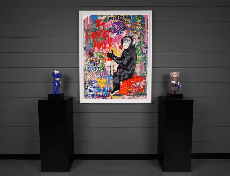Mr. Brainwash, ‘'I Love You' Unique Painting’, 2020, Painting, Acrylic, Stencil, and Mixed Media Painting on Paper, Arton Contemporary