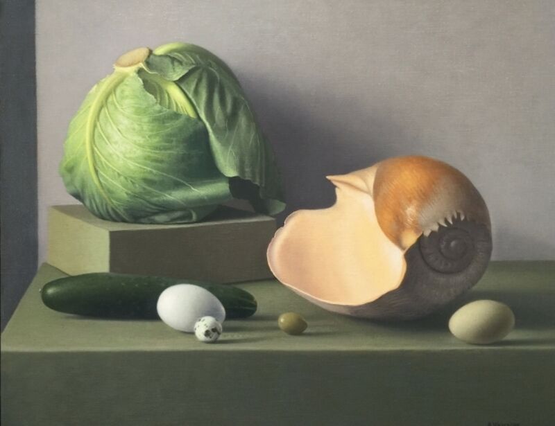 Amy Weiskopf, ‘Still Life with Cabbage and Shell’, 2014, Painting, Oil on linen, Clark Gallery