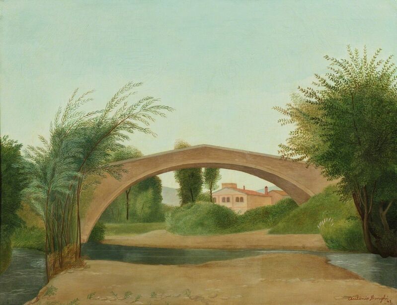 Antonio Donghi, ‘Landscape with bridge’, Painting, Oil on canvas, Finarte