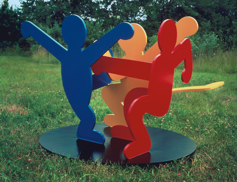 Keith Haring, ‘Untitled (Three Dancing Figures), Version A’, 1989, Sculpture, Enamel on aluminum, Phillips