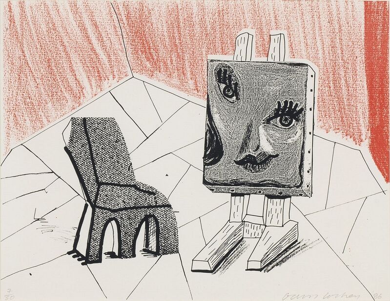 David Hockney, ‘Celia with Chair, March 1986 (1986) (signed)’, 1986, Print, A homemade print executed on a office colour copy machine, Dominic Guerrini