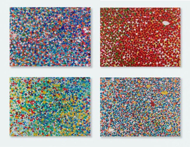 Damien Hirst, ‘Veil Paintings (Keukenhof, Kew, Nong Nooch and Ryoanji)’, 2020, Print, 4 Diasec-mounted Giclée prints on aluminum composite panel, Robin Rile Fine Art
