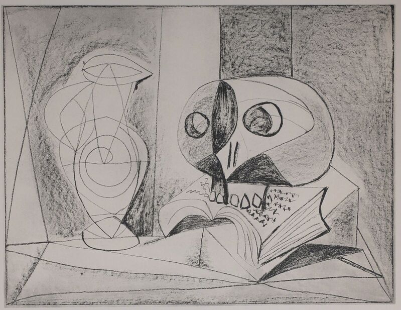 Pablo Picasso, ‘Composition Au Crane (Skull Composition), 1949 Limited edition Lithogrph by Pablo Picasso’, 1949, Print, Lithograph, Globe Photos