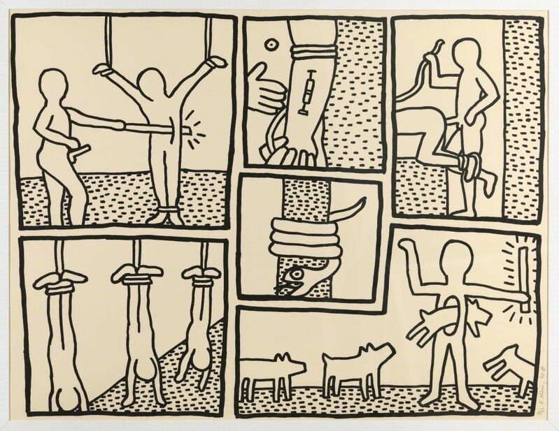 Keith Haring, ‘The Blue print Drawings; one plate (Littmann p.177)’, 1990, Print, Screenprint on wove paper, Forum Auctions