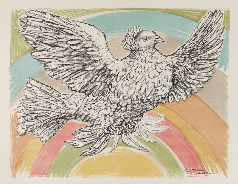 Pablo Picasso, ‘Colombe Volant (Flying Dove) [Bloch 712]’, 1952, Print, Lithograph in colours on wove, Roseberys