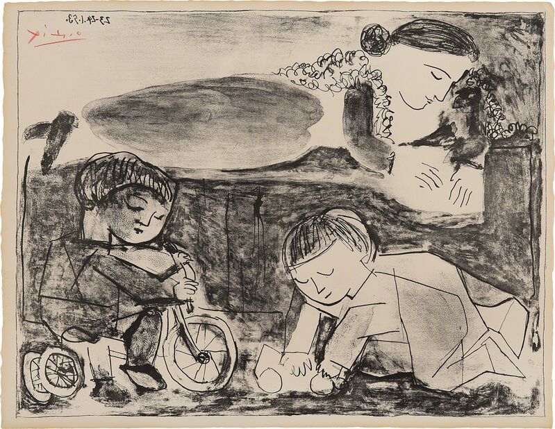 Pablo Picasso, ‘Les Jeux et la Lecture (Games and Reading)’, 1953, Print, Lithograph, on Arches paper, with full margins., Phillips