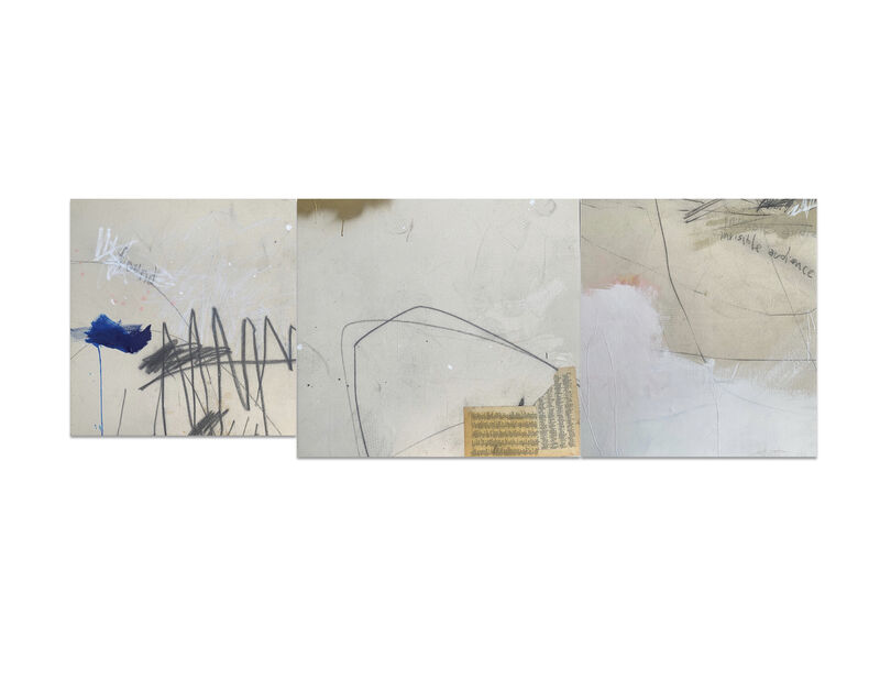 Jason Craighead, ‘imagined poetry for the invisible audience (triptych)’, 2020, Painting, Mixed media on canvas, Monica King Projects