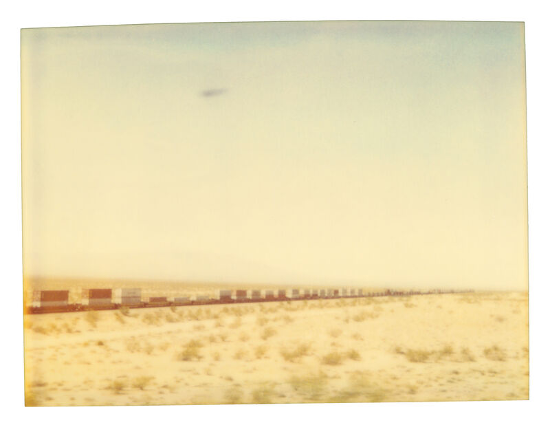 Stefanie Schneider, ‘Train crosses Plain’, 1999, Photography, Analog C-Print, hand-printed by the artist on Fuji Crystal Archive Paper, based on a Polaroid, mounted on Aluminum with matte UV-Protection, Instantdreams