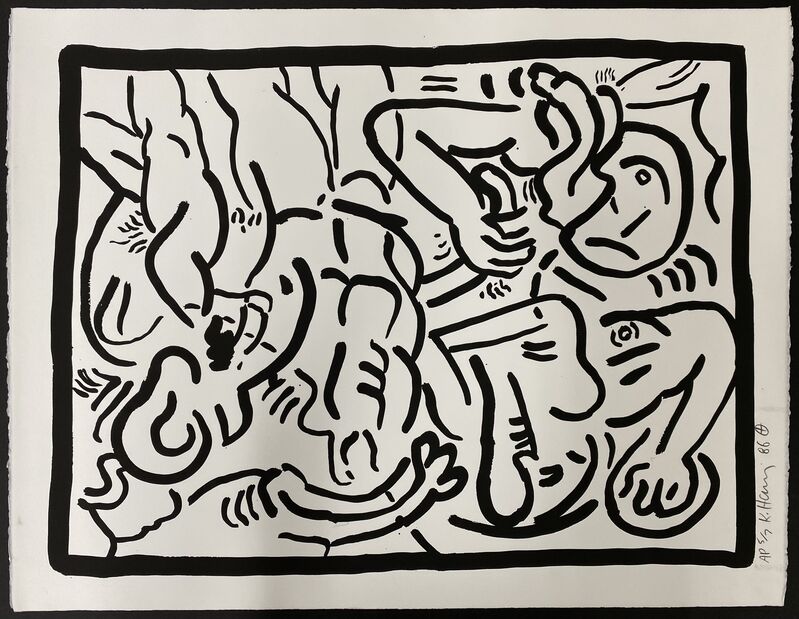 Keith Haring, ‘Bad Boys’, 1986, Print, Screenprint on paper, DANE FINE ART