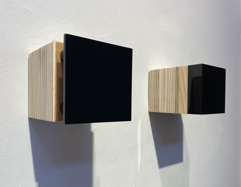 Nicolo' Baraggioli, ‘Small talk (in black) [diptych]’, 2019, Sculpture, Box of wood, black plexiglass, Sebastian Fath Contemporary 