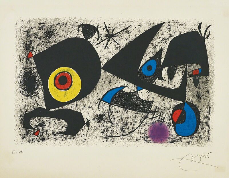 Joan Miró, ‘Hommage à Miró’, 1972, Print, Lithograph in colours, on Arches paper, with full margins., Phillips