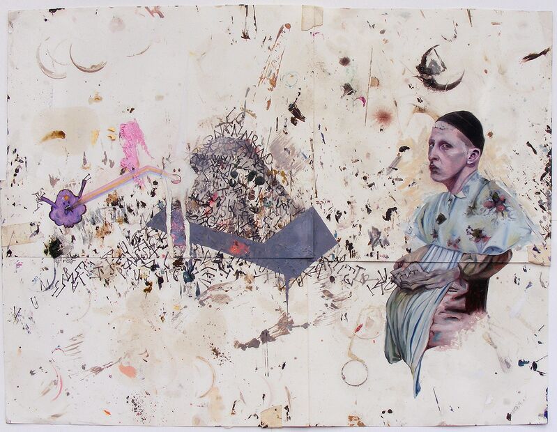 Carolina Muñoz, ‘He venido a traer fuego sobre la tierra’, 2016, Painting, Oil, ink and spray on paper, Isabel Croxatto Galería