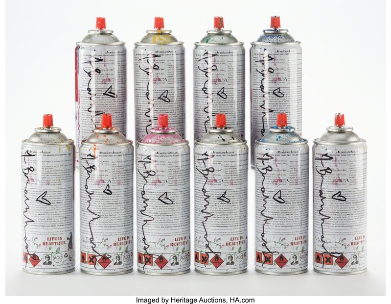 Mr. Brainwash, ‘Spray Cans, set of ten’, 2013, Other, Aluminum cans with hand finishing and spray paint, Heritage Auctions