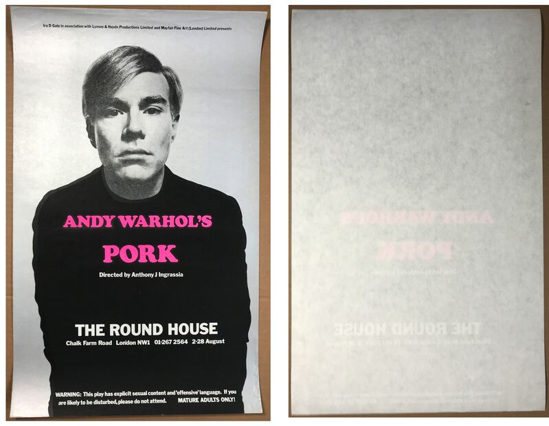 Andy Warhol, ‘'PORK', 3-PIECE SET, The London Play , 1971, Original POSTER/ PROGRAM/ TICKET, The Round House London.’, 1971, Ephemera or Merchandise, Lithograph on paper, VINCE fine arts/ephemera