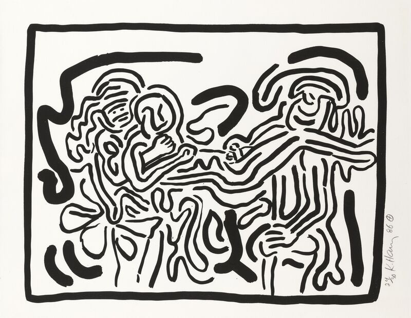Keith Haring, ‘Bad Boys, One plate (Littmann p.57)’, 1986, Print, Screenprint in colours, Forum Auctions