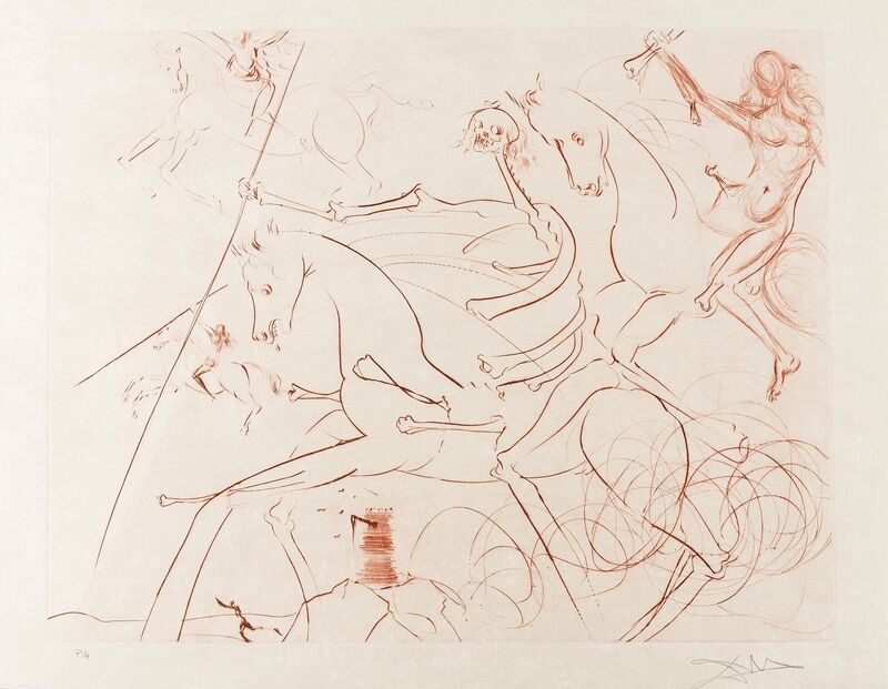 Salvador Dalí, ‘Apocalyptische Reiter (Field 74-18; M&L 722c)’, 1974, Print, Etching in sepia, Forum Auctions