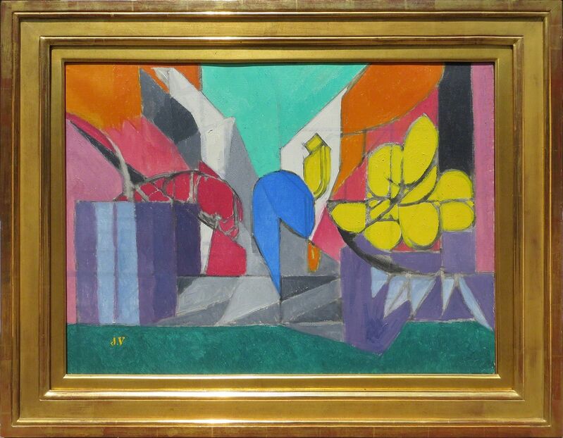 Jacques Villon, ‘Nature morte aux fleurs jaunes’, 1956, Painting, Oil on canvas, Jody Klotz Fine Art
