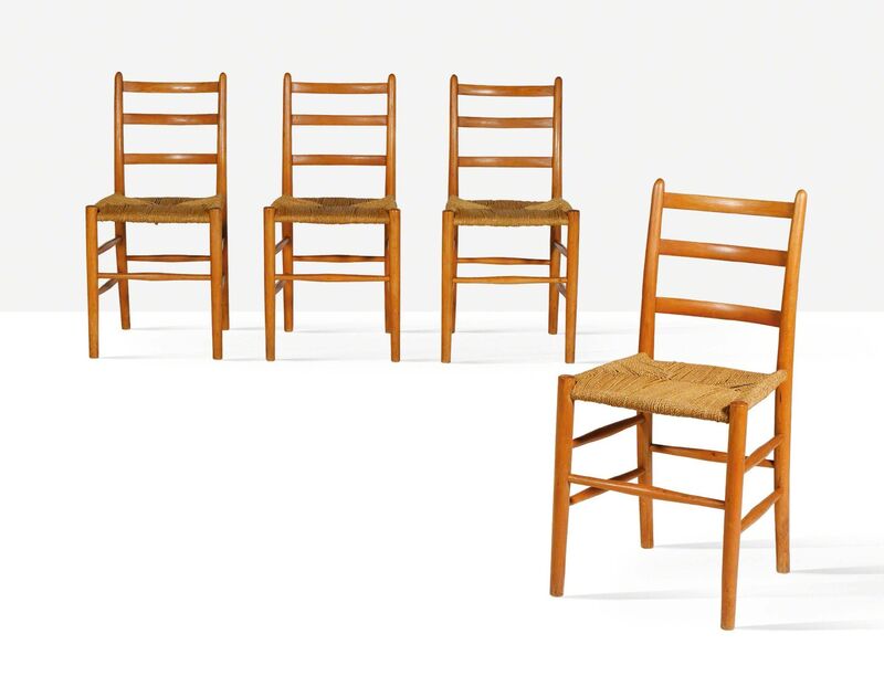 Arne Jacobsen, ‘Set of 4 chairs’, 1935, Design/Decorative Art, Beech, rope, Aguttes