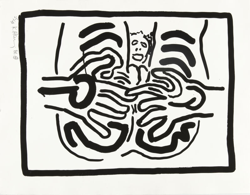 Keith Haring, ‘Untitled, from Bad Boys (Littmann p. 59)’, 1986, Print, Screenprint on wove paper, Bonhams