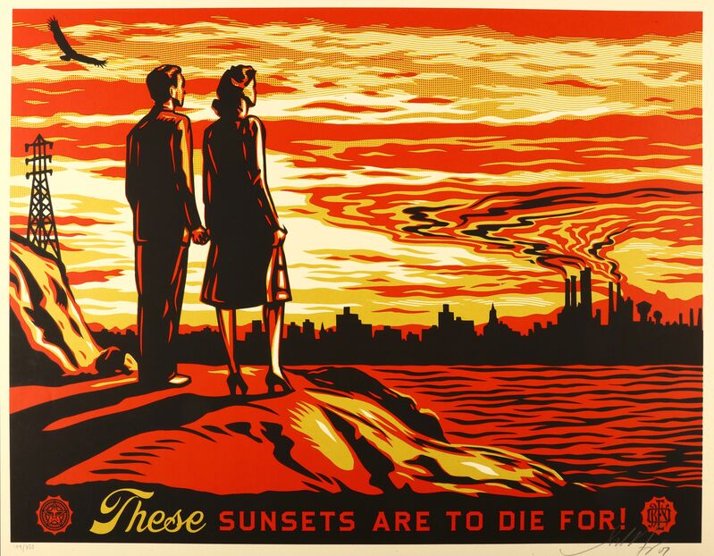 Shepard Fairey, ‘These Sunsets Are To Die For’, 2007, Print, Screenprint in colours on paper, Chiswick Auctions